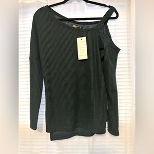 Large forest green off shoulder top